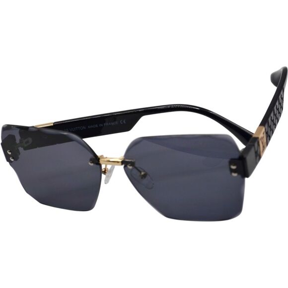 LOUIS VUITTON Women’s Rimless Sunglasses | Gold & Black | New main image 6